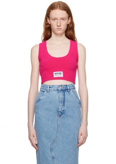 Moschino Jeans Pink Patch Tank Top