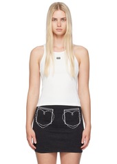 Moschino Jeans White Patch Tank Top