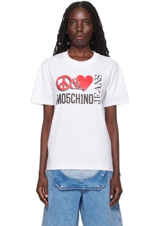 Moschino Jeans White 'Peace & Love' T-Shirt