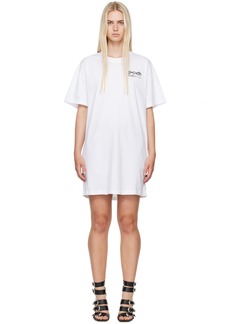 Moschino Jeans White Printed Logo Minidress