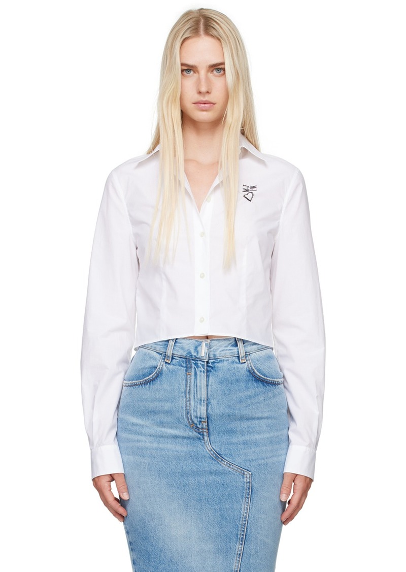 Moschino Jeans White Printed Logo Shirt