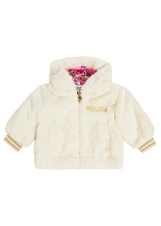 Moschino Kids Baby hooded faux fur jacket