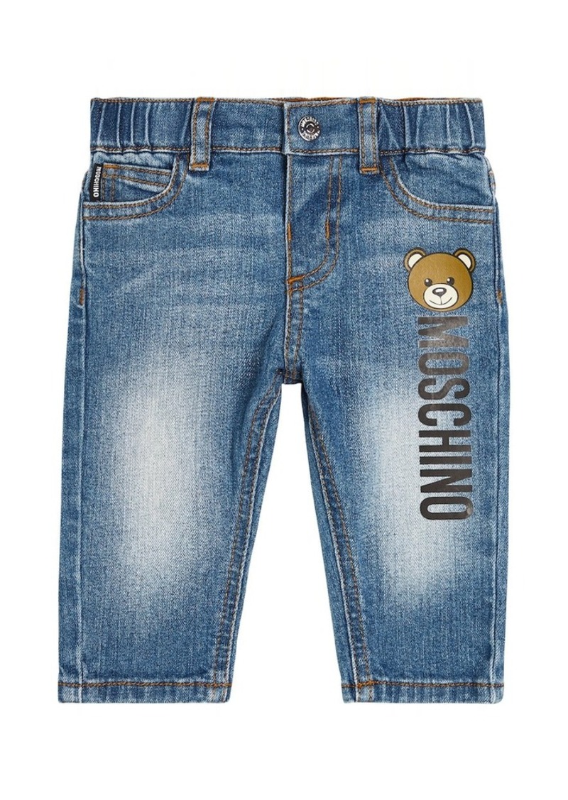 Moschino Kids Baby logo printed jeans