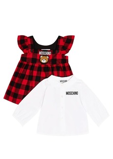 Moschino Kids Baby Teddy Bear cotton top and dress set