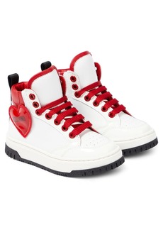 Moschino Kids Leather high-top sneakers