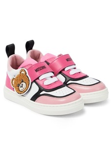 Moschino Kids Leather-trimmed sneakers