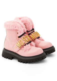 Moschino Kids Logo leather boots