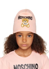 Moschino Kids Pink Graphic Beanie