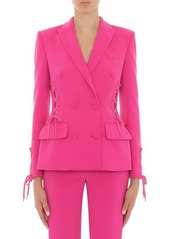 Moschino Lace-Up Double Breasted Crepe Blazer