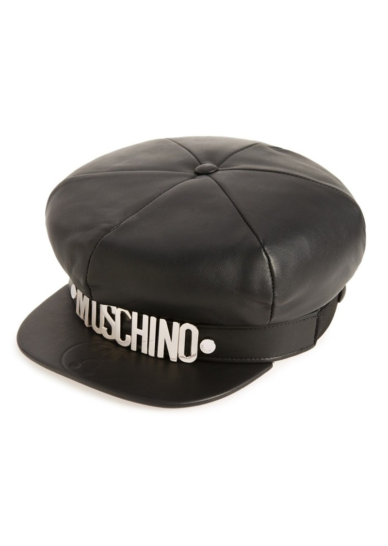 moschino leather hat