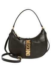 Moschino Logo Belt Leather Shoulder Bag