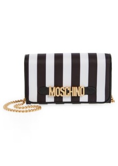 Moschino Logo Belt Stripe Nylon Shoulder Bag