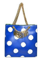 Moschino Logo Dot Leather Tote in Fantasy Print Blue at Nordstrom