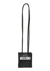 Moschino Logo Leather Crossbody Bag in Fantasy Print Black at Nordstrom