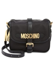Moschino Logo Nylon Crossbody Saddle Bag