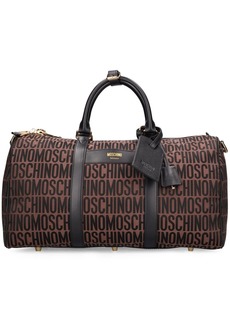 Moschino Logo Nylon Jacquard Duffle Bag