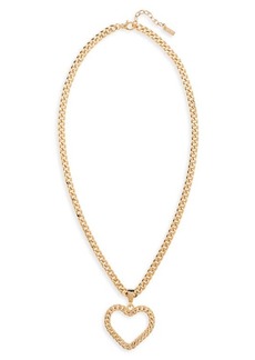 Moschino Love Curb Chain Heart Pendant Necklace