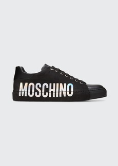 Moschino Men's Iridescent-Logo Low-Top Sneakers