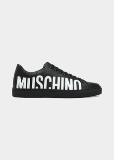 Moschino Men's Logo Leather Low-Top Sneakers