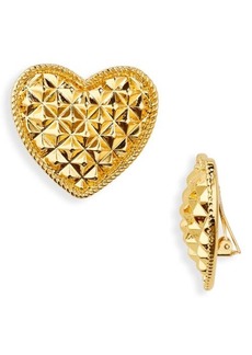 Moschino Morphed Heart Raised Clip-On Earrings
