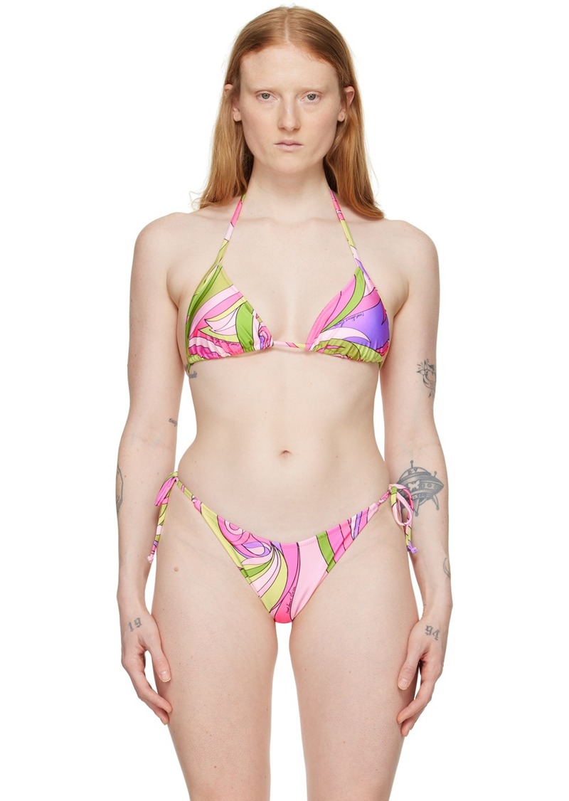Moschino Multicolor Printed Bikini Top