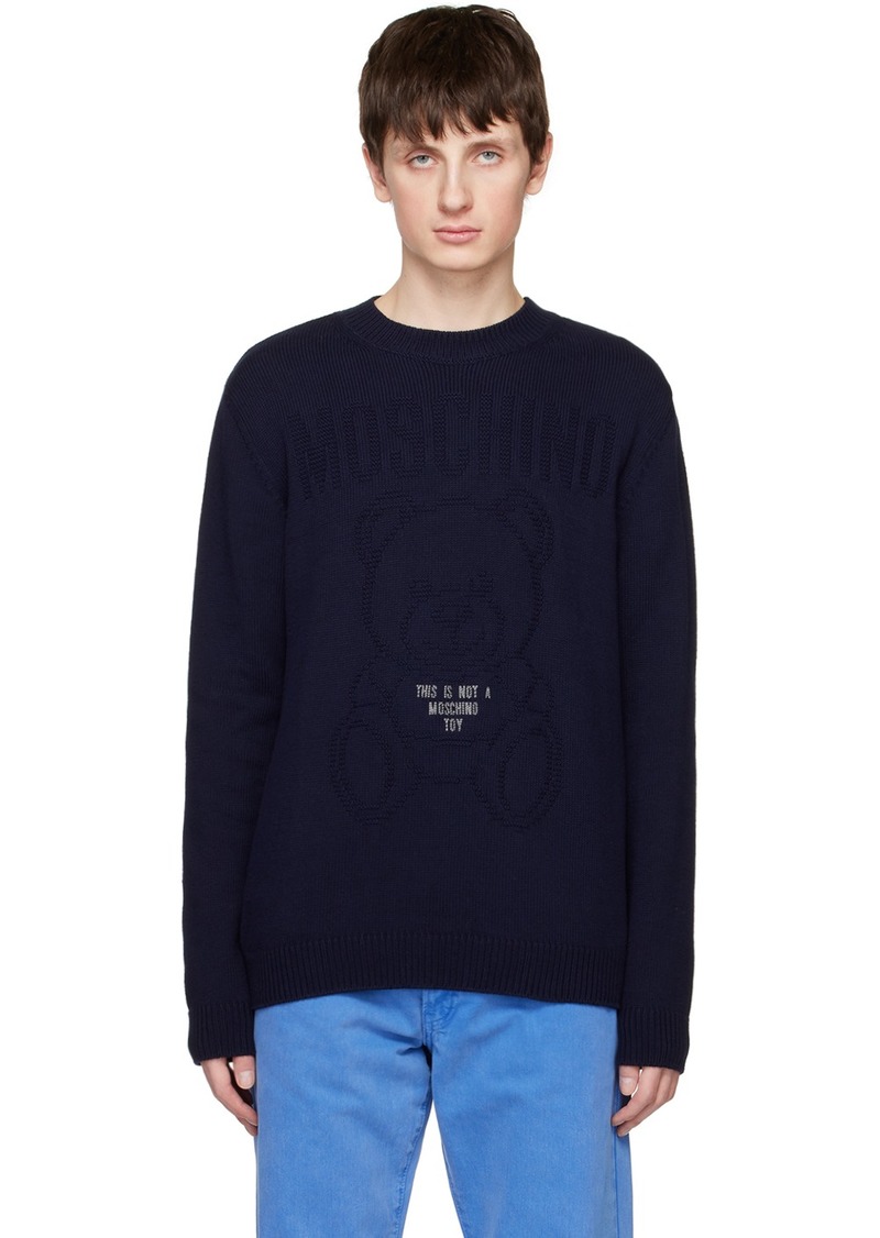 Moschino Navy 'This Is Not A Moschino Toy' Sweater