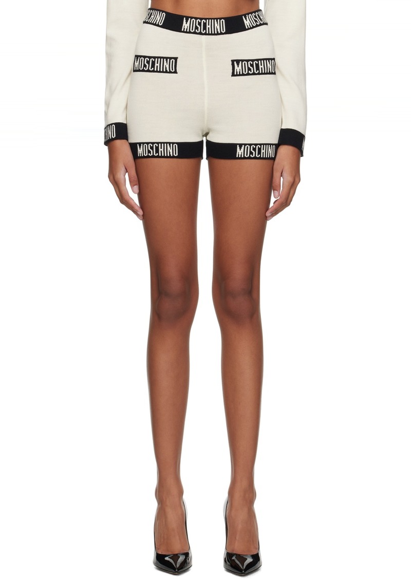 Moschino Off-White Jacquard Shorts