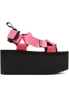 Moschino Pink & Black Wedge Sandals