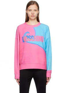 Moschino Pink & Blue Projection Print Sweatshirt