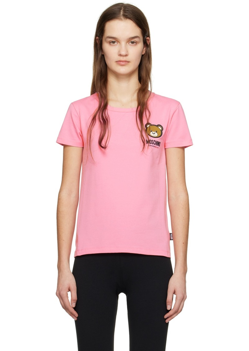 Moschino Pink Appliqué T-Shirt