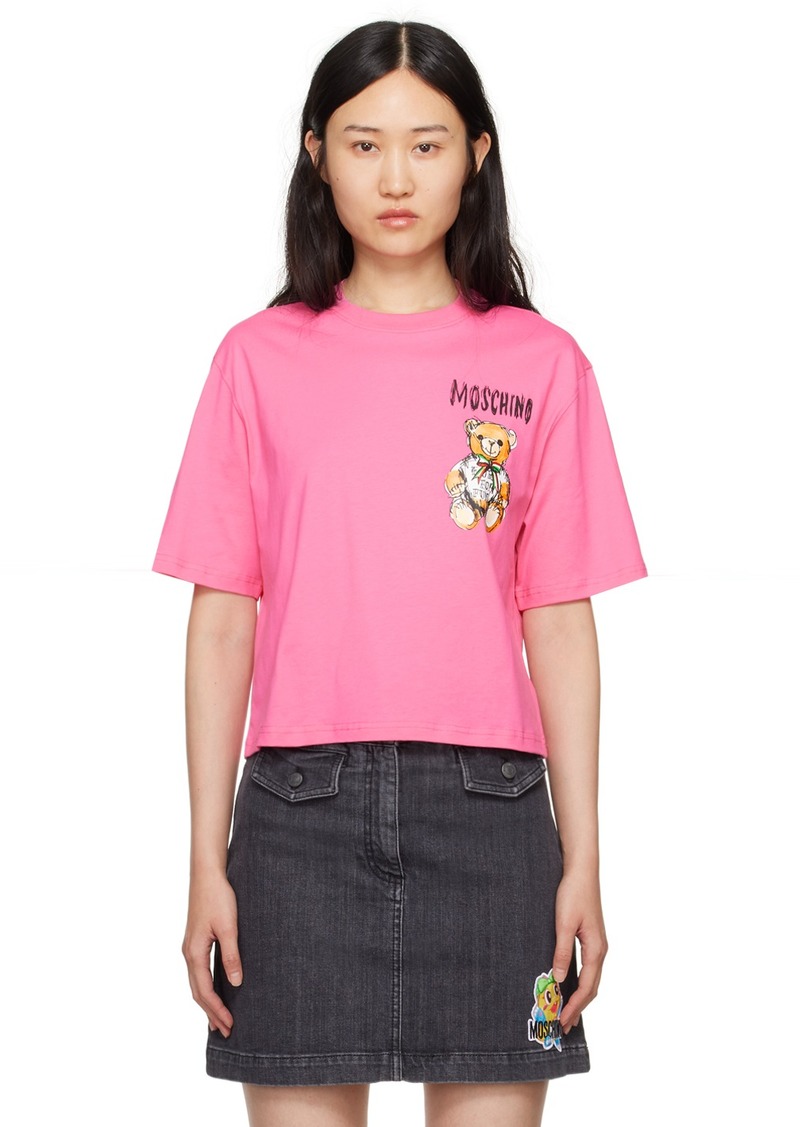 Moschino Pink Archive Teddy Bear T-Shirt