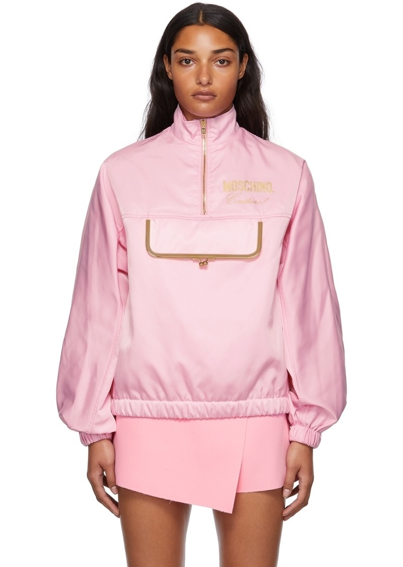 Moschino Pink Coin Purse Quarter Zip Jacket