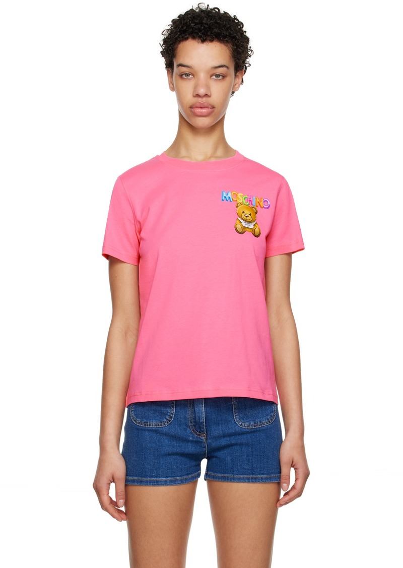 Moschino Pink Little Inflatable Teddy Bear T-Shirt