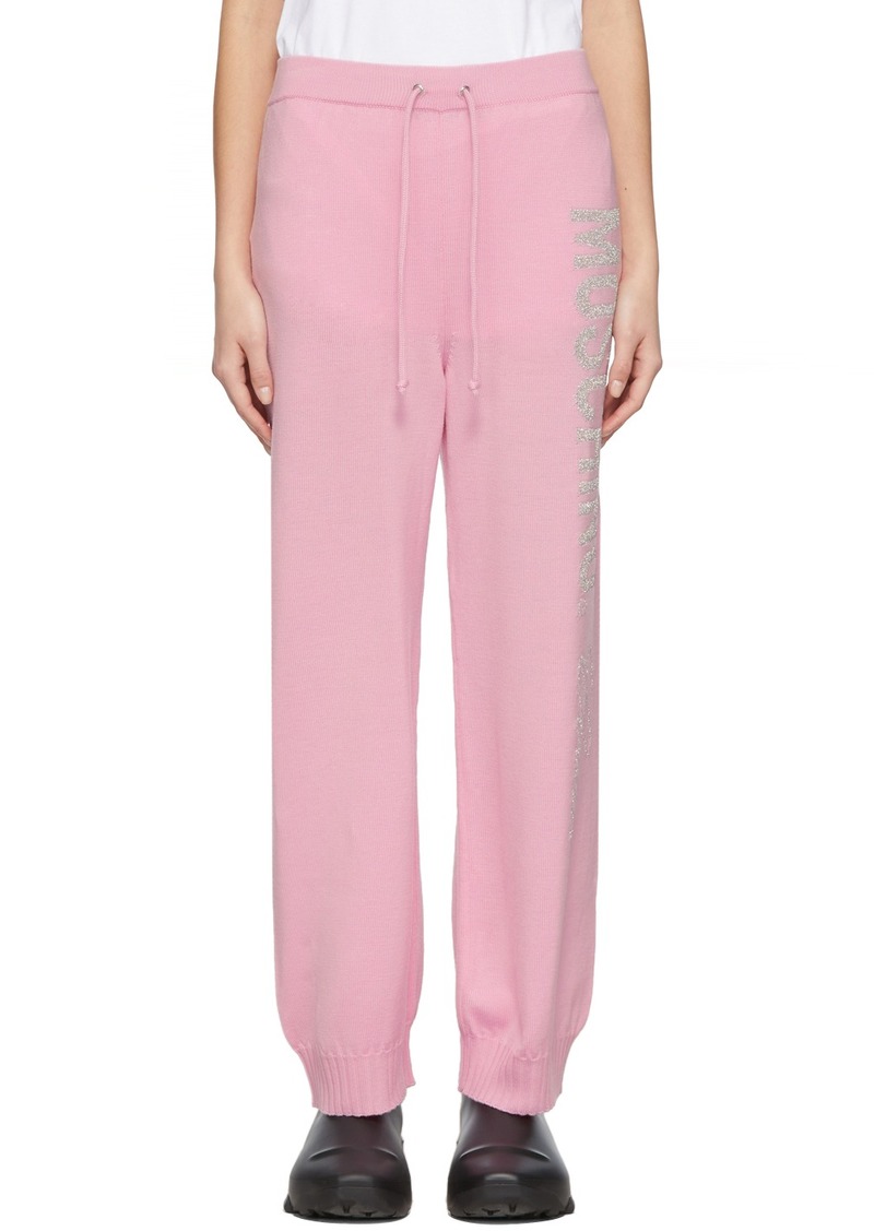 Moschino Pink Wide-Leg Logo Jogger Lounge Pants