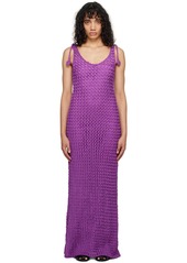 Moschino Purple Self-Tie Maxi Dress