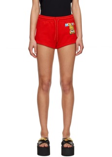 Moschino Red Inflatable Teddy Bear Shorts
