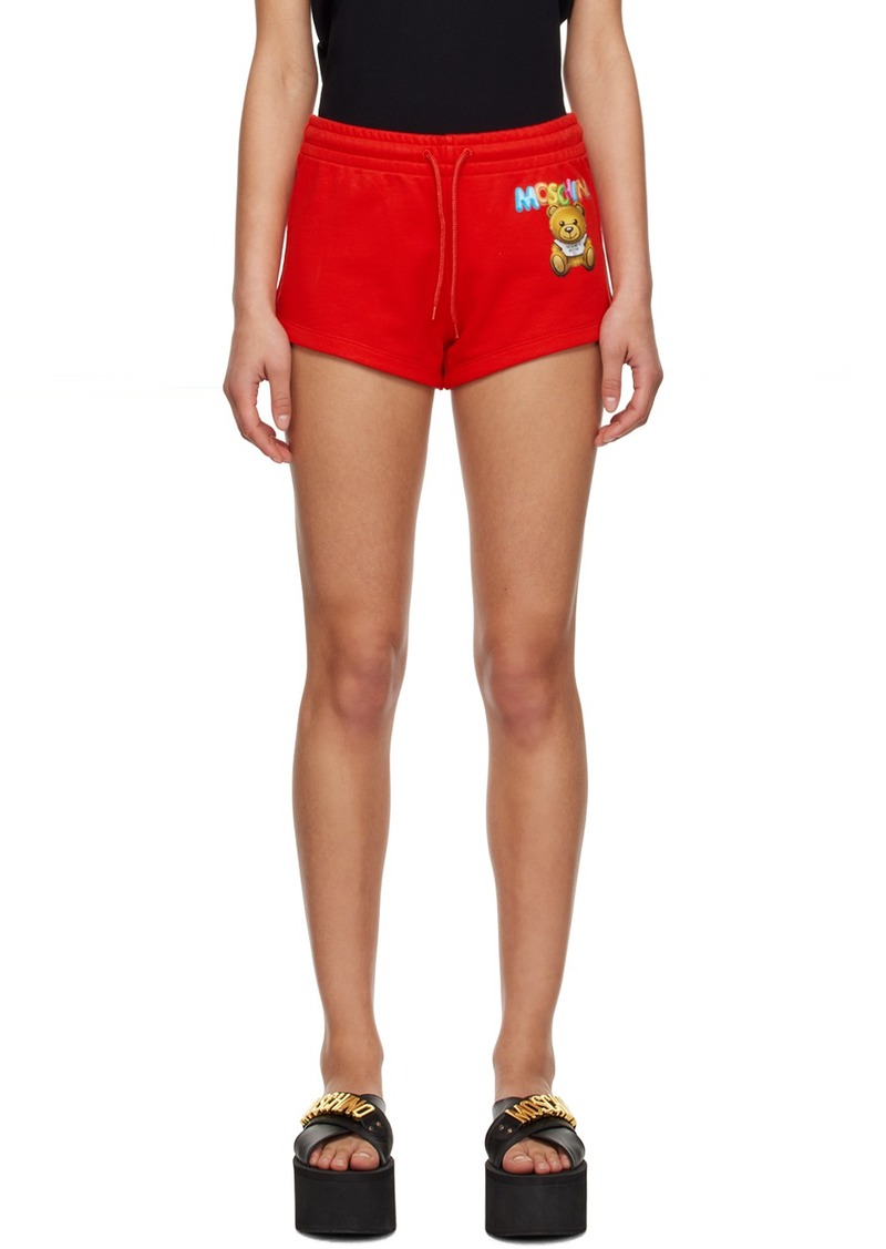 Moschino Red Inflatable Teddy Bear Shorts