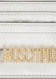 Moschino Silver Lettering Logo Foiled Card Holder