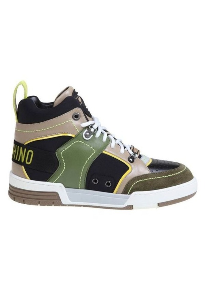 MOSCHINO SNEAKERS ALTA IN PELLE