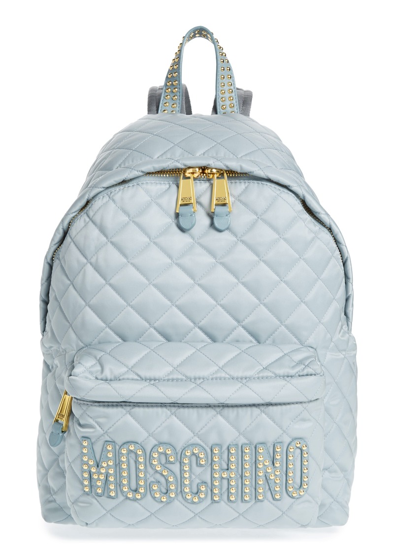 moschino quilted nylon backpack