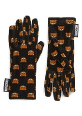 Moschino Teddy Bear Knit Gloves in Black at Nordstrom