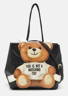 Moschino Textured Faux Leather Teddy Bear Tote