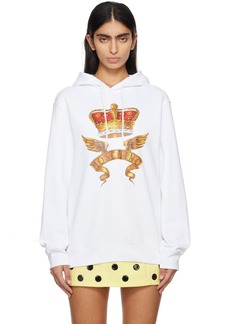 Moschino White Archive Scarves Hoodie