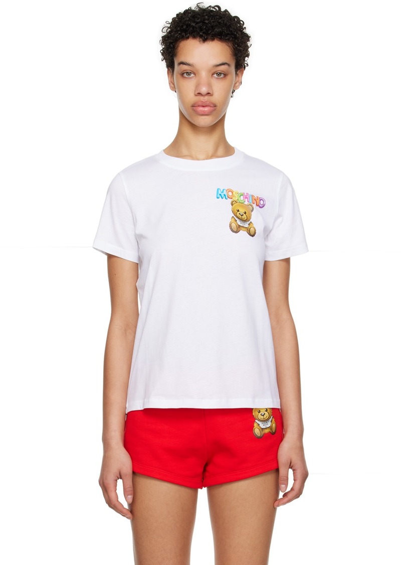 Moschino White Little Inflatable Teddy Bear T-Shirt