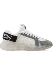 Moschino White Logo Tape Teddy Sneakers