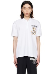 Moschino White Printed Polo