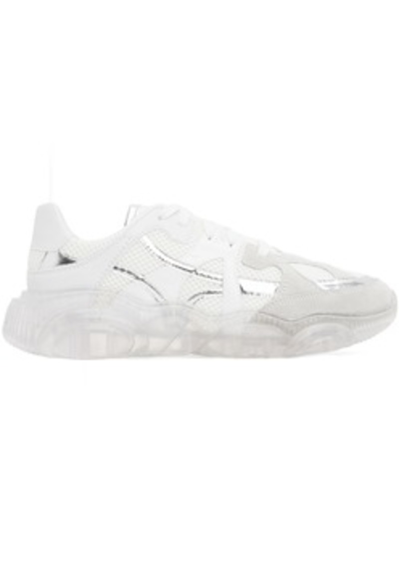Moschino White Teddy Transparent Sole Sneakers