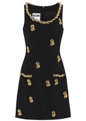 Moschino Woman Embellished Stretch-cady Mini Dress Black