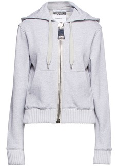 Moschino Woman French Cotton-terry Hoodie Light Gray