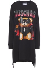Moschino Woman Oversized Printed Cotton-jersey Mini Dress Black